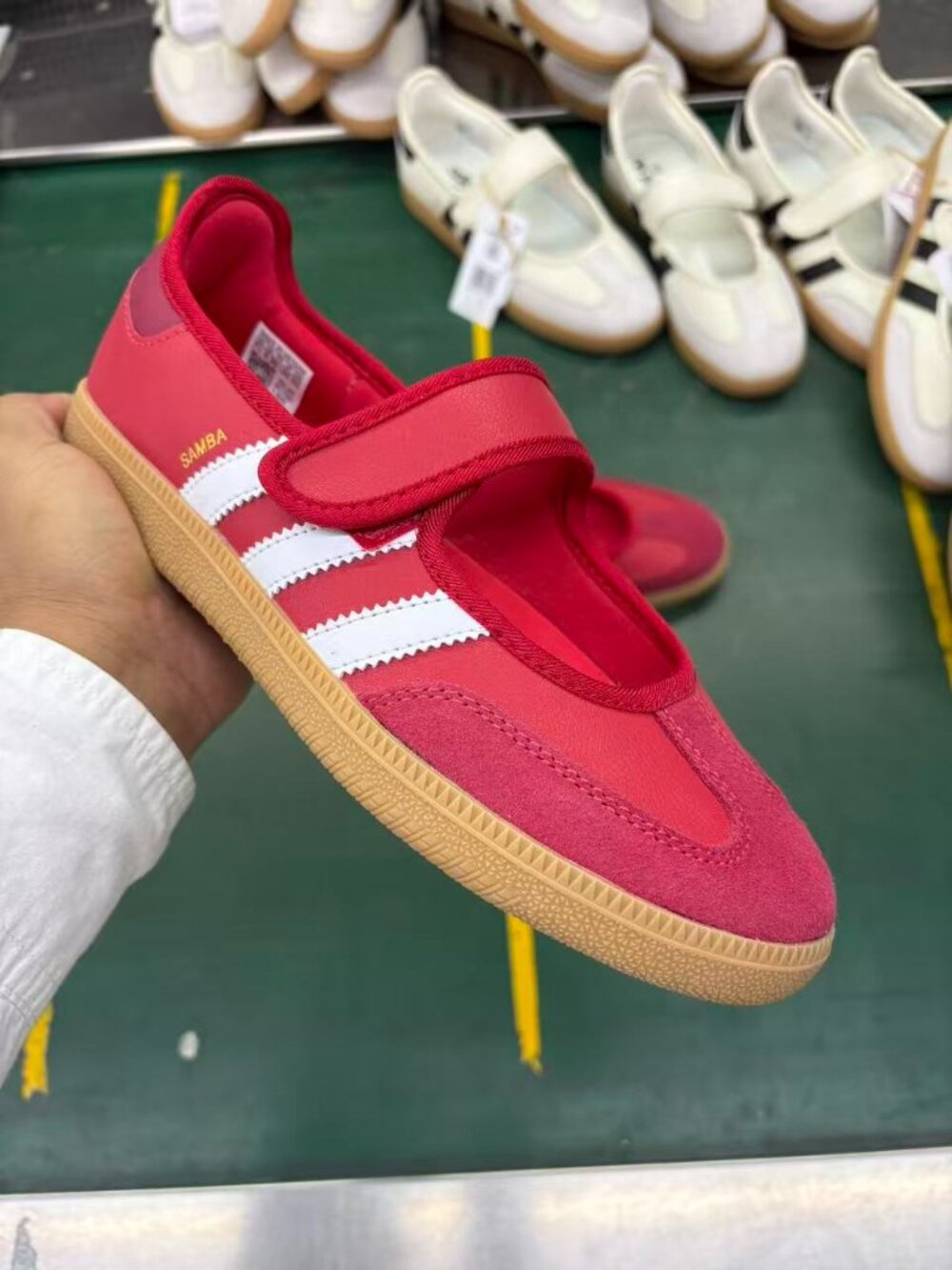 Adidas Samba Red White Strap Mary Jane Shoes
